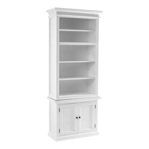 Homeroots 87" White Solid Wood Adjustable Four Tier Bookcase   397126