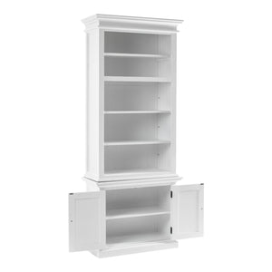 Homeroots 87" White Solid Wood Adjustable Four Tier Bookcase   397126