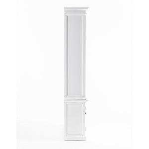 Homeroots 87" White Solid Wood Adjustable Four Tier Bookcase   397126