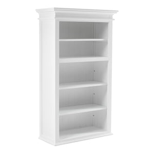 Homeroots 87" White Solid Wood Adjustable Four Tier Bookcase   397126