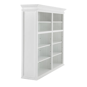 Homeroots 87" White Solid Wood Adjustable Four Tier Bookcase   397127