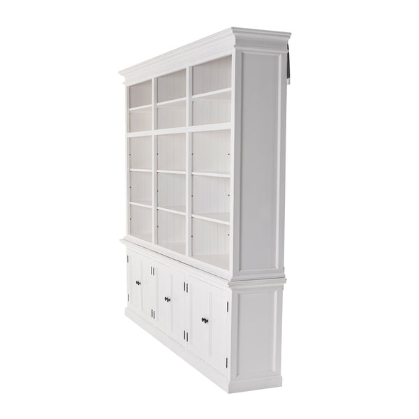Homeroots 71" White Solid Wood Frame Dining Hutch With Multiple Shelves And Three Drawers  Solid Wood 397128