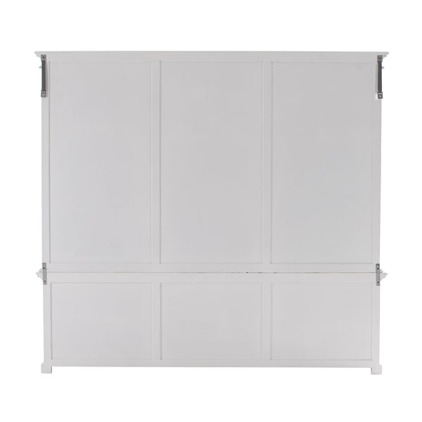 Homeroots 71" White Solid Wood Frame Dining Hutch With Multiple Shelves And Three Drawers  Solid Wood 397128