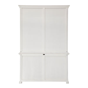HomeRoots 87" White Wood Sideboard with Hutch - Handcrafted Mahogany Storage for Vintage Charm & Style 397129