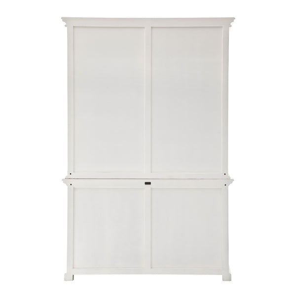 HomeRoots 87" White Wood Sideboard with Hutch - Handcrafted Mahogany Storage for Vintage Charm & Style 397129