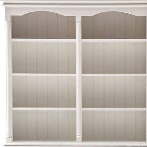 HomeRoots 87" White Wood Sideboard with Hutch - Handcrafted Mahogany Storage for Vintage Charm & Style 397129