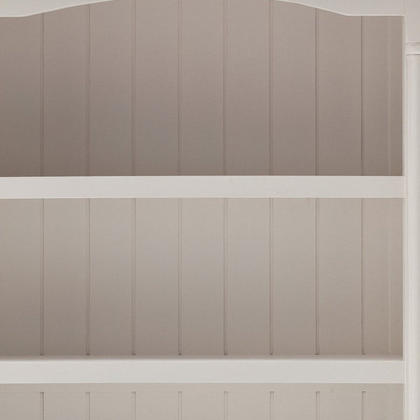 HomeRoots 75" White Solid Wood Four-Tier Bookcase - Elegant Storage Solution for Home, Office, & Nooks 397130