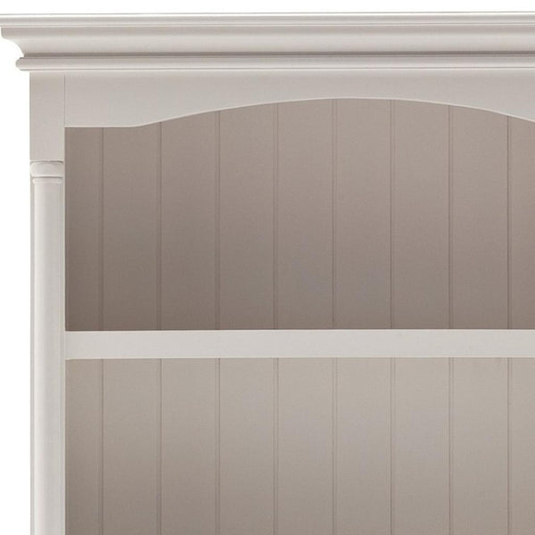 HomeRoots 75" White Solid Wood Four-Tier Bookcase - Elegant Storage Solution for Home, Office, & Nooks 397130
