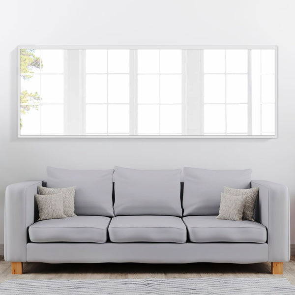 Homeroots Freestanding Silver Full-length Floor Mirror Silver Glass 397133