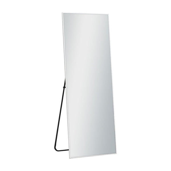 HomeRoots 64" Metal Wall Mounted and Freestanding Framed Accent Mirror – Elegant Home Décor for Any Room Silver 397133