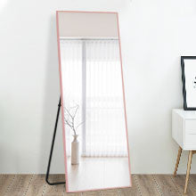 Homeroots Freestanding Rose Gold Full-length Floor Mirror Rose Gold Glass 397134