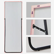 Homeroots Freestanding Rose Gold Full-length Floor Mirror Rose Gold Glass 397134