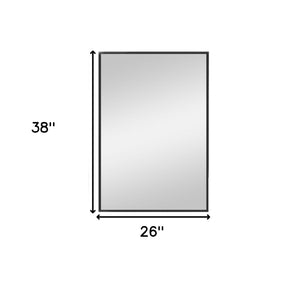 Homeroots 38" Black Metal Framed Accent Mirror Black Glass 397142