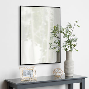 Homeroots Black Wide Rectangular Mirror  Glass 397143