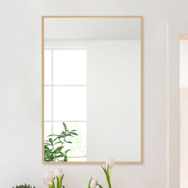Homeroots Narrow Gold Rectangular Wall Mirror  Glass 397145