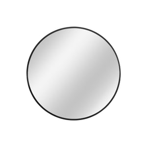 Homeroots Minimal Black Round Wall Mirror  Glass 397149