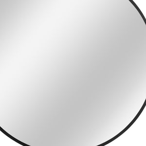 Homeroots Minimal Black Round Wall Mirror  Glass 397149