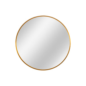 Homeroots Minimal Gold Round Wall Mirror  Glass 397150