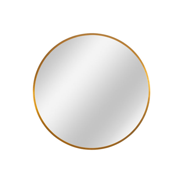 Homeroots Minimal Gold Round Wall Mirror  Glass 397150