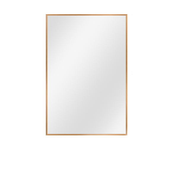 Homeroots 36" Gold Metal Framed Bathroom Vanity Mirror Gold Glass 397151
