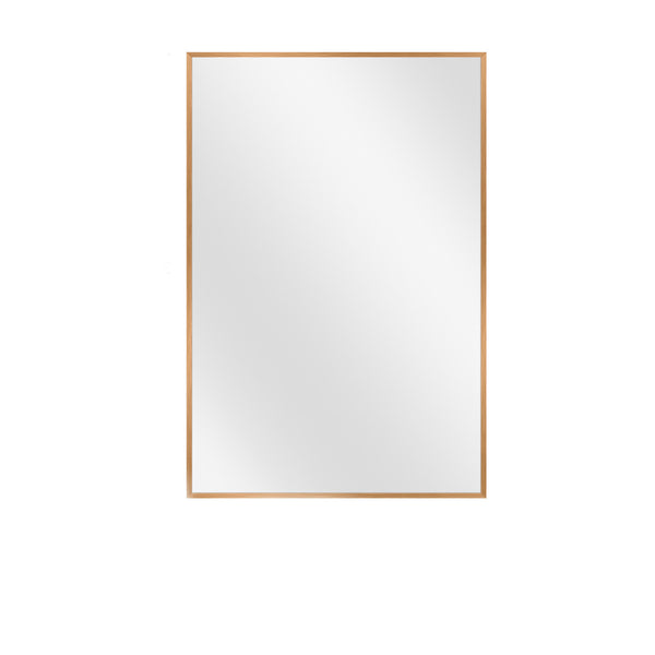 Homeroots 36" Gold Metal Framed Bathroom Vanity Mirror Gold Glass 397151