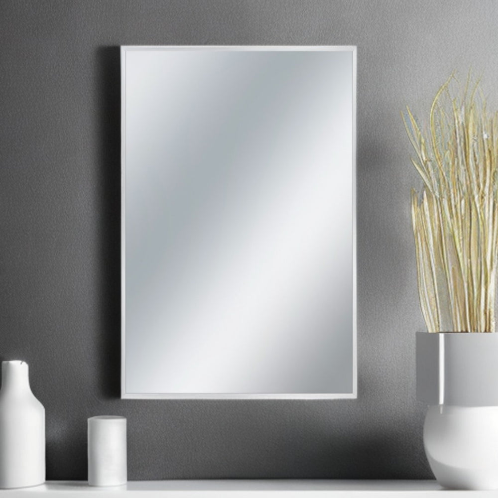 HomeRoots 38" Elegant Metal Framed Accent Mirror - Versatile Wall Decor for Home, Office & Entryways 35.8" x 24" Silver 397153
