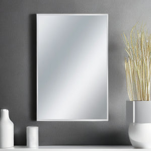 Homeroots Silver Rectangular Wall Mirror Silver Glass 397153