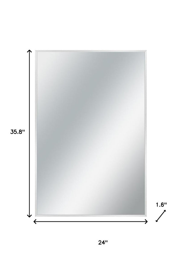HomeRoots 38" Elegant Metal Framed Accent Mirror - Versatile Wall Decor for Home, Office & Entryways 35.8" x 24" Silver 397153