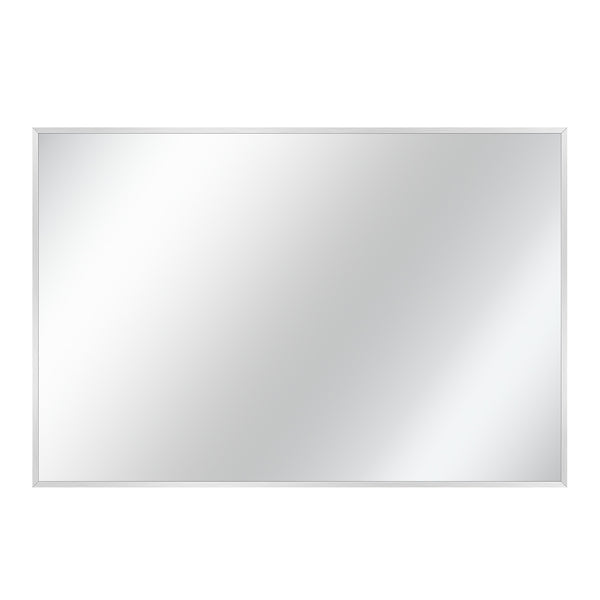 Homeroots Silver Rectangular Wall Mirror Silver Glass 397153