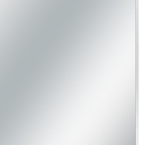 Homeroots Silver Rectangular Wall Mirror Silver Glass 397153