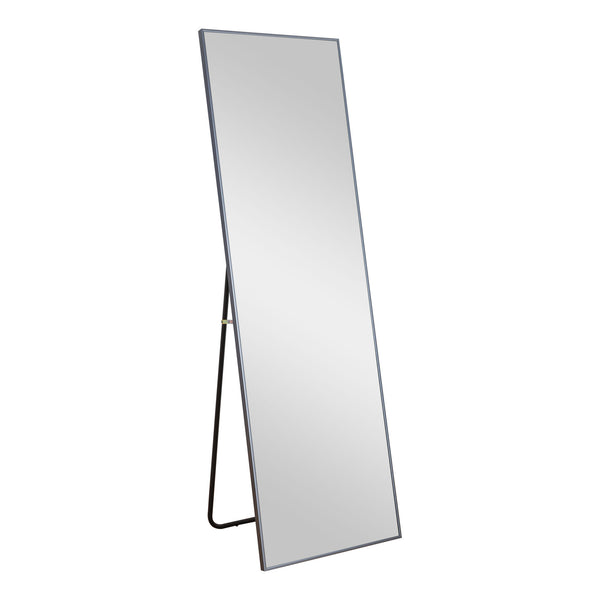 Homeroots Sapphire Aluminum Framed Mirror Steel Gray Glass 397157