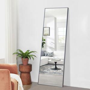 Homeroots Sapphire Aluminum Framed Mirror Steel Gray Glass 397157