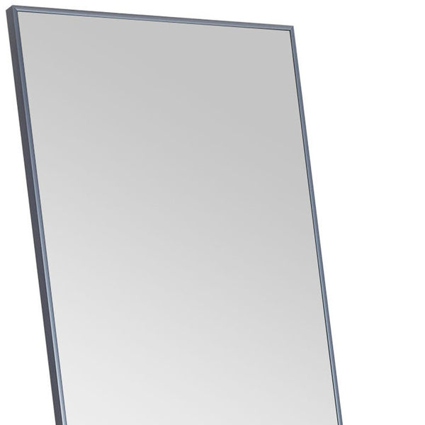 Homeroots Sapphire Aluminum Framed Mirror Steel Gray Glass 397157
