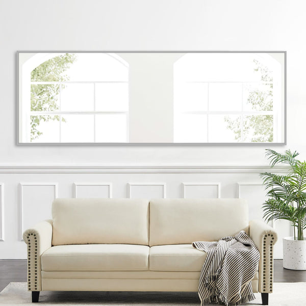 Homeroots Light Gray Metal Framed Light Gray Glass 397158