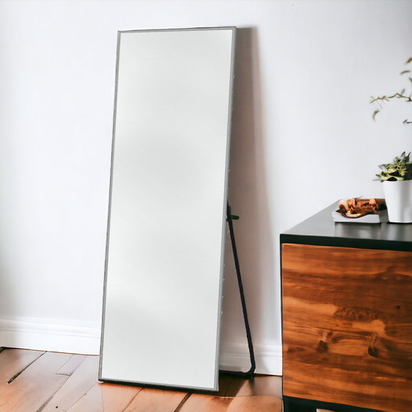 Homeroots Light Gray Metal Framed Light Gray Glass 397158