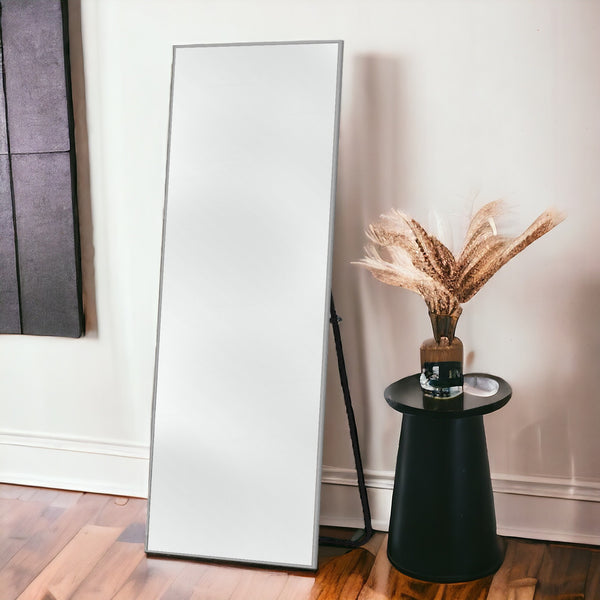 Homeroots Light Gray Metal Framed Light Gray Glass 397158