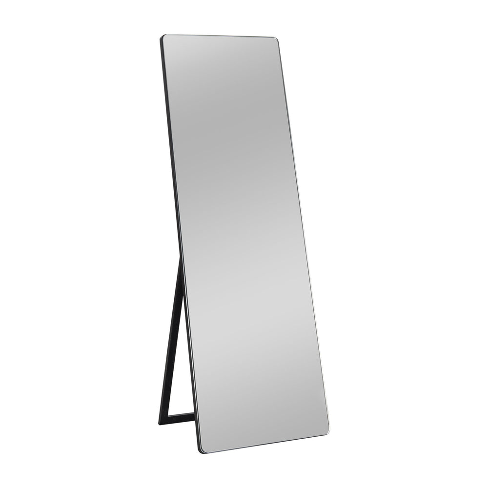 Homeroots Rounded Wooden Standing Mirror  Glass 397159