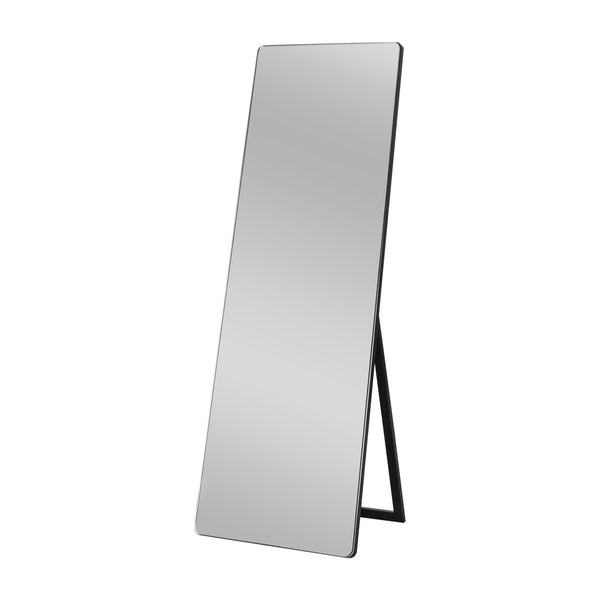 Homeroots Rounded Wooden Standing Mirror  Glass 397159