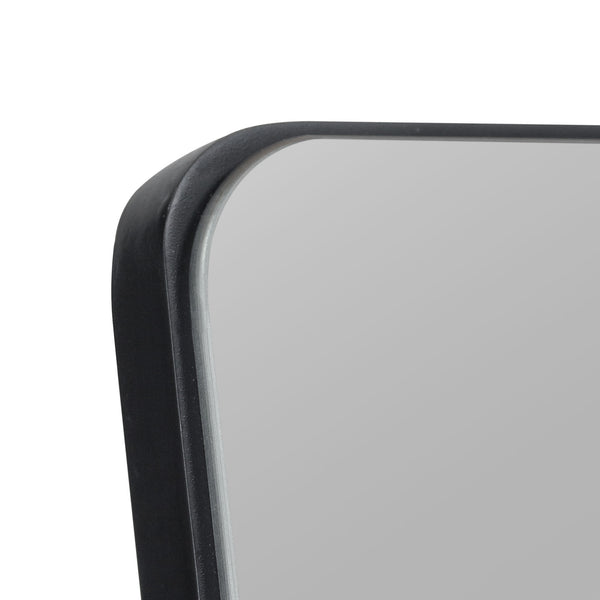 Homeroots Rounded Wooden Standing Mirror  Glass 397159