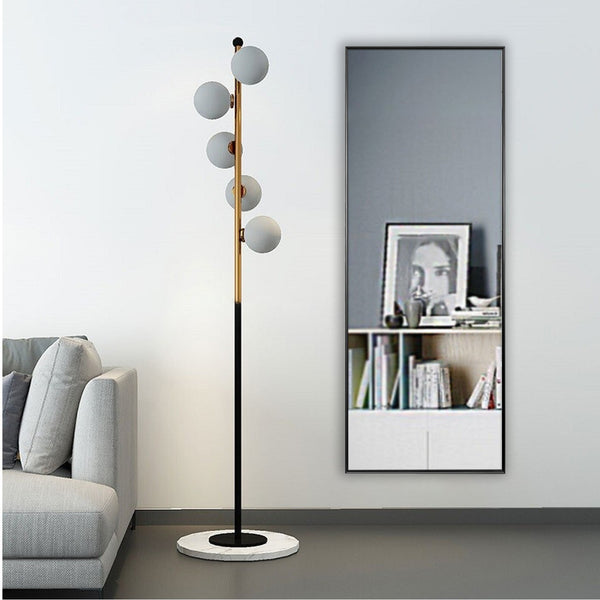 Homeroots 59" Black Metal Framed Full Length Mirror Black Glass 397160