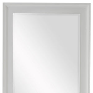 Homeroots 79" White Wood Framed Full Length Hanging Mirror  Mahogany 397163