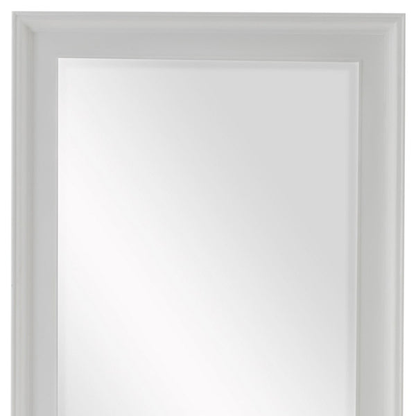 Homeroots 79" White Wood Framed Full Length Hanging Mirror  Mahogany 397163