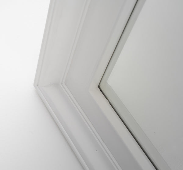 Homeroots 79" White Wood Framed Full Length Hanging Mirror  Mahogany 397163