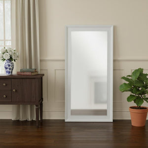 HomeRoots 79" White Wood Framed Full-Length Mirror - Timeless Style for Brightening Any Room with Versatile Design 397163