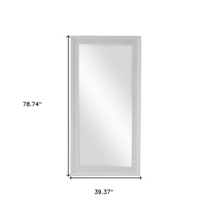 Homeroots 79" White Wood Framed Full Length Hanging Mirror  Mahogany 397163