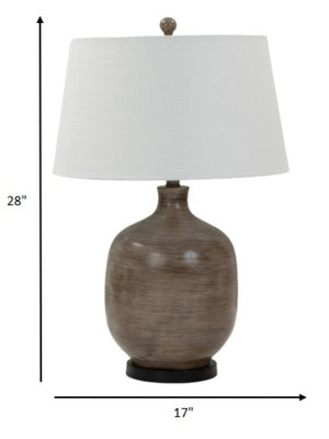 HomeRoots Set of Two 28" Black Table Lamps with Elegant White Empire Shades for Timeless Home Décor Style 397214