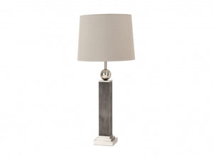 HomeRoots Set of Two Stylish Gray and Silver Table Lamps – Modern Distressed Design with Adjustable Brightness 397216