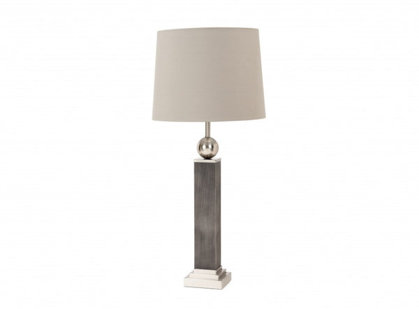 HomeRoots Set of Two Stylish Gray and Silver Table Lamps – Modern Distressed Design with Adjustable Brightness 397216