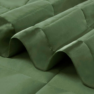 English Elm 1 Lightweight Down Alternative Blanket Full/Queen 90x90, 15oz Polyester Fill, Satin Trim & Scotchgard Finish Green 14.96 L x 7.48 W x 7.48 H B035P319515