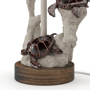 Homeroots Set Of Two 27" Brown Table Lamp With White Drum Shade   397238